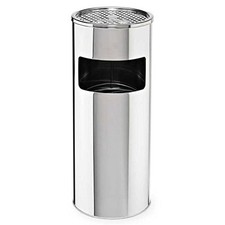 B-Ware SVITA 30L Standaschenbecher Aschenbecher Müll-Eimer Ascher 60x25cm Silber