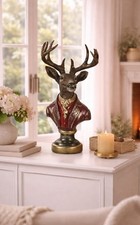 Hirsch Büste Rot Gold Figur
