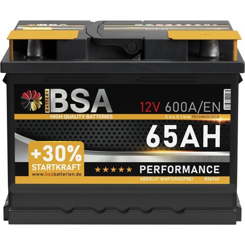 Bsa autobatterie 65ah - 65ah, +30%