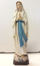 Statue Madonna von Lourdes IN Marmor Harz Dekoriert Handarbeit CM 50