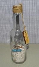Flaschenpost - Sand und Muscheln in Glasfläschchen -H. 7,5cm - Glasflasche