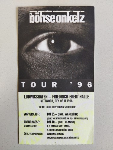Böhse onkelz konzert karte - böhse,