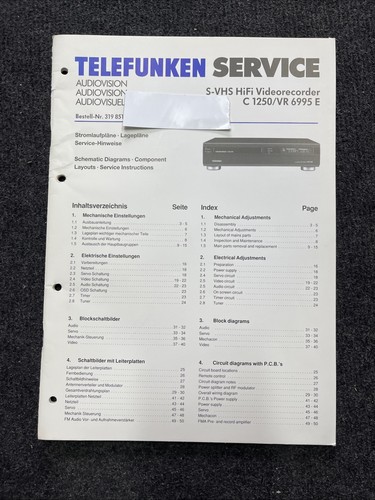 Telefunken 1250 6995e - telefunken, vr-6995e