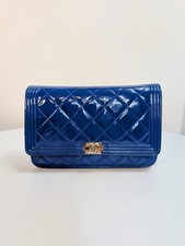 Chanel royal blue boy - blue, patent