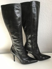 High Heel Lederstiefel " Made in Italy " Gr. 37