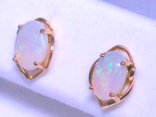 Opal ohrstecker 750 gelbgold - opal,