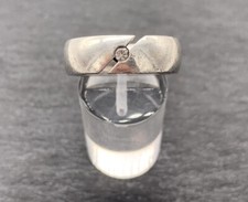 Fossil 925/- Silberring, simulierter Diamant, Ringgröße 57, 7 mm breit,