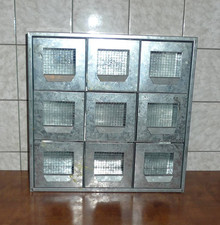 Dekoratives Metallregal m. 9 Schubladen Sortierkasten Wandregal Zink 40x40x15