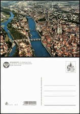 Ansichtskarte Regensburg Luftbild Luftaufnahme Zentrum vom Flugzeug aus 1980