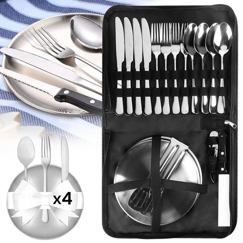 Tragbar campingbesteck set - tragbar,