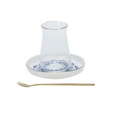 Bricard Ottomans 01 Teeglas-Set mit Keramik-Untersetzern – 18-teilig Blau