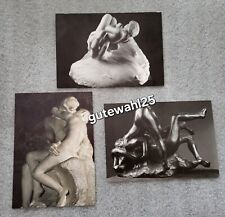 3 Postkarten, Auguste Rodin, Der Kuss, Hand des Teufels, Die verdammten Frauen