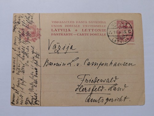 Lettland ganzsache valka 1933 - ganzsache,