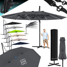 KESSER® Sonnenschirm 4,6mx2,7m Ampelschirm Doppel Kurbel Schirm 360° Drehbar LED