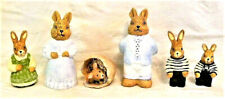 6 Tlg. Hasenfamilie Hasen Ostern Figur Hasenmann Hasenfrau Kinder Konvolut Deko 
