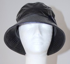 TOP Glänzenden Lack Wende Regenhut Regenmütze Regen Hut Kappe Mütze 59 cm M/L