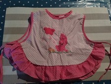 Baby  Lätzchen Latz Baby Schürze  Gr. 1  12 Monate  Rosa Weiß mit Pünktchen 