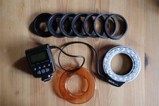 Meike FLASHGUN FC-110 Makro Ringblitz in sehr gutem Zustand (incl. div. Adapter)