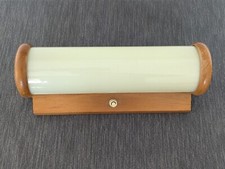 Vintage Holz/Glas Wandlampe/Leselampe 50er