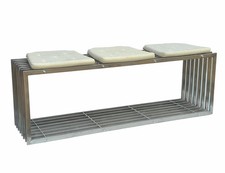 Gartenbank Edelstahl Metall Wetterfest Massiv 150 cm Sitzbank Bank Garten 96429