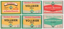 6 Bieretiketten DDR Dresdner