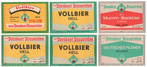 Bieretiketten ddr dresdner - ddr,
