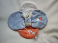 NOUKIES / NOUKIE´S Schmusetuch ESEL PACO blau weiß orange mit Blume *RAR*