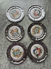 6 Vintage Untersetzer Metall
