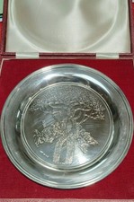  Massiver Silber LTD gepunzt 1973 London 925 Lebensbaum Jubiläumsplatte 