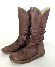DR. MARTENS VINTAGE 3B28 STIEFEL Gr. 39 BRAUN CUT OUT  DOC SCHUHE LEDER F2502