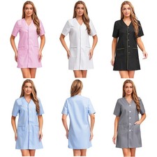 Frauen Außenbekleidung Labor Mantel Schönheitssalon Kleid Künstler V-Hals Jacke