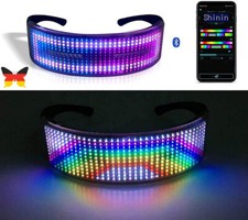 LED Leuchtende Brille Neonbrille Cyberpunk Visierbrille Requisiten Brille BT App