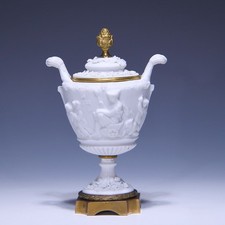 Biscuit porzellan kratervase - biscuit,