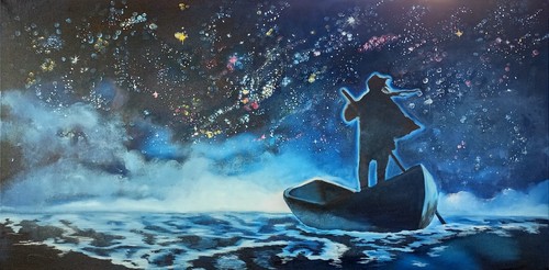 Sterne himmel ölbild - himmel,