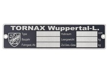 Typenschild tornax - typenschild,