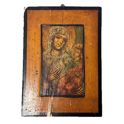 Alte holzikone maria mit jesus - alte,