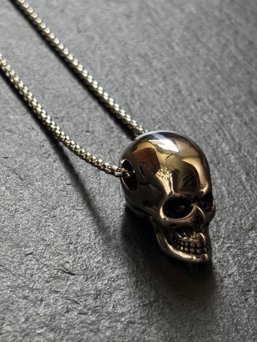 Edelstahl totenkopf anhänger - edelstahl,