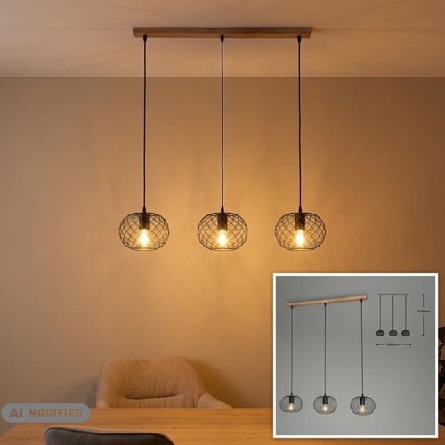 Flammige pendelleuchte draht - 3-flammige,