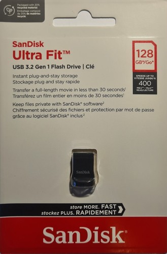 Sandisk ultra fit 128gb - 128gb, usb