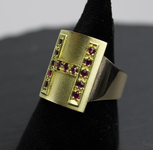 Prunkvoller rubin goldring - prunkvoller,