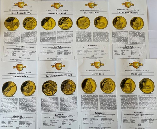 Goldmünzen 999 1000 je - goldmünzen, 999,9/1000