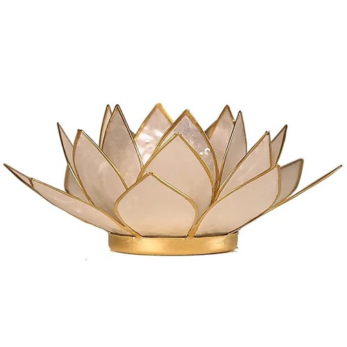 Lotus teelichthalter weiß - lotus,