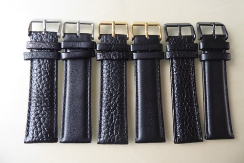 Uhrband leder schwarz glatt - uhrband,
