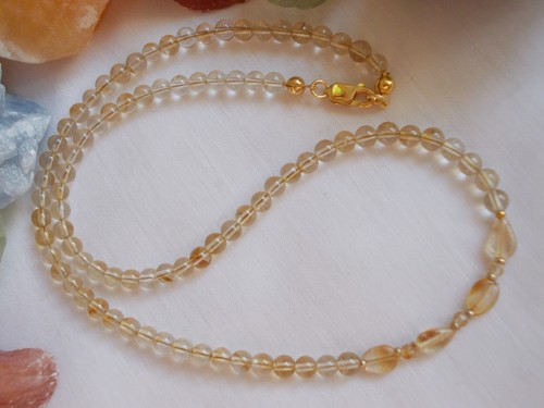 Citrin kette 5mm pol - citrin-kette,, pol.