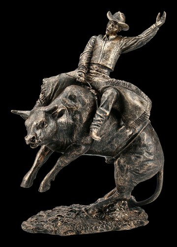 Cowboy figur reitend auf bulle - figur,