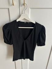 Zara Damen T-Shirt in Schwarz
