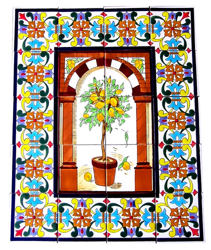 Fliesenbild zitronenbaum 60x75 - fliesenbild,