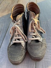 schicke Charme Stiefelette grau blau Beige braun Gr 39 Materialmix Reißverschluß