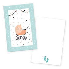 itenga Motiv Kinderwagen Mint Orange Jungen Mädchen Geburt Taufe 1 Geburtstag