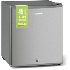 B-Ware Minikühlschrank E (45L) mit Schloss und Frostfach, Silber, Abschließbar